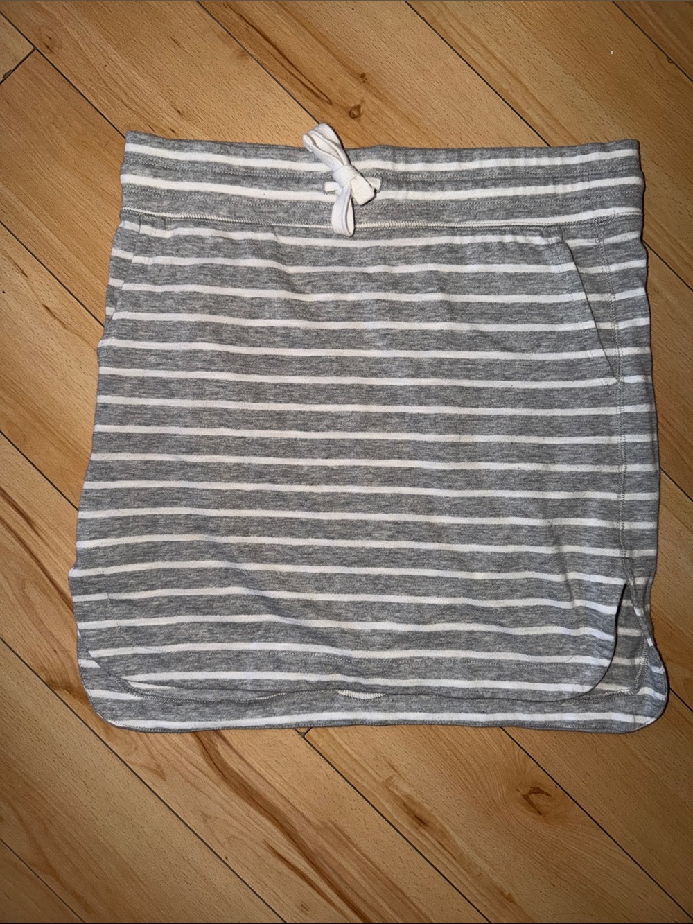 Joe Fresh Gray & White Striped Pull-On Mini Skirt